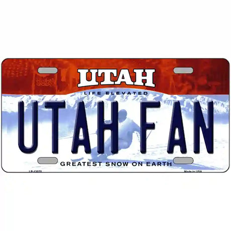 Utah Fan Novelty Metal License Plate 24" x 12" (LLP)