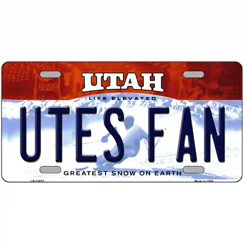 Utes Fan Novelty Metal License Plate 24" x 12" (LLP)