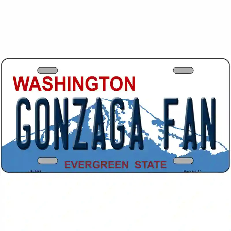 Gonzaga Fan Novelty Metal License Plate 24" x 12" (LLP)