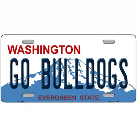 Go Bulldogs Washington Novelty Metal License Plate 24" x 12" (LLP)