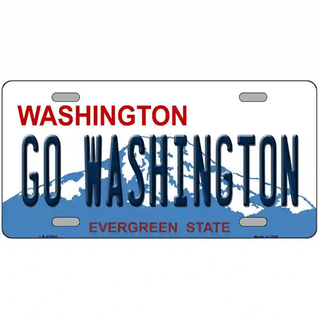 Go Washington Novelty Metal License Plate 24" x 12" (LLP)