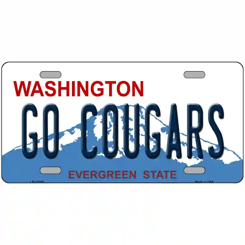 Go Cougars Washington Novelty Metal License Plate 24" x 12" (LLP)