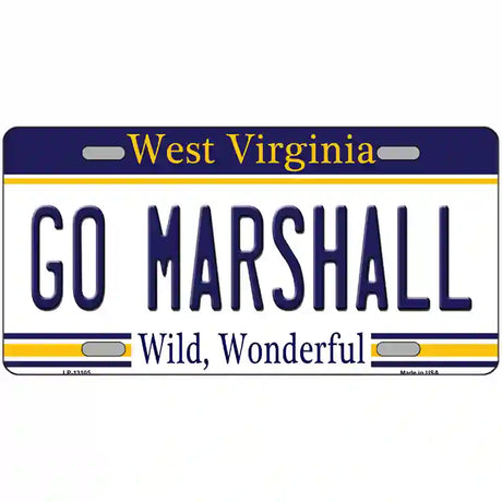 Go Marshall Novelty Metal License Plate 24" x 12" (LLP)