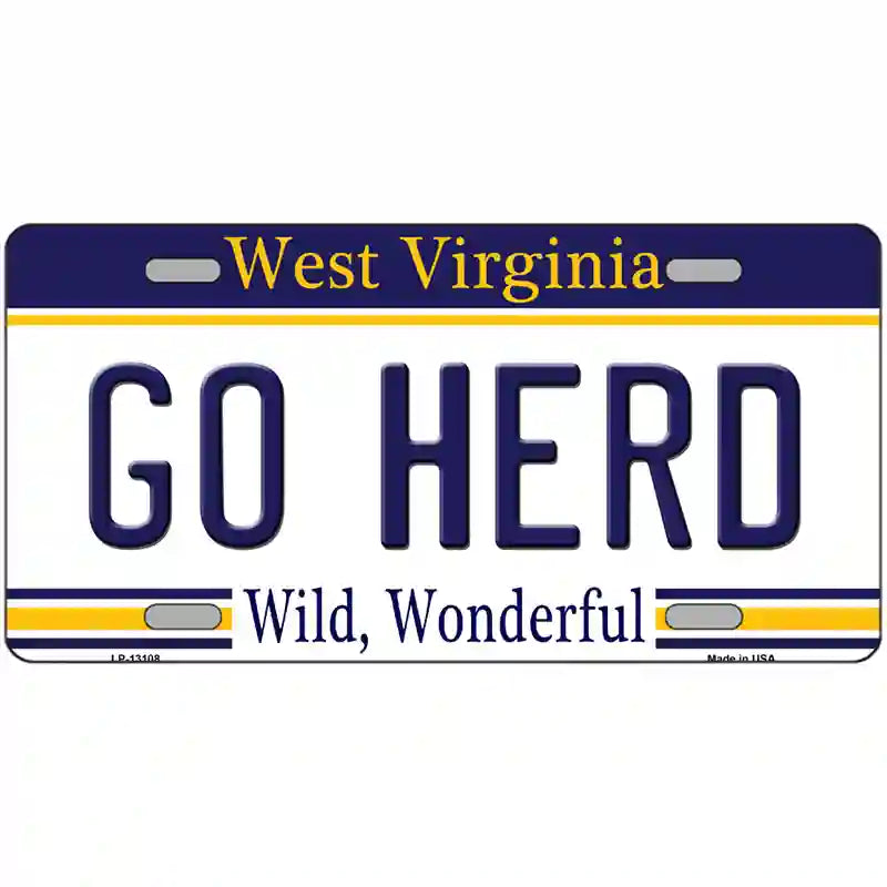 Go Herd Novelty Metal License Plate 24" x 12" (LLP)