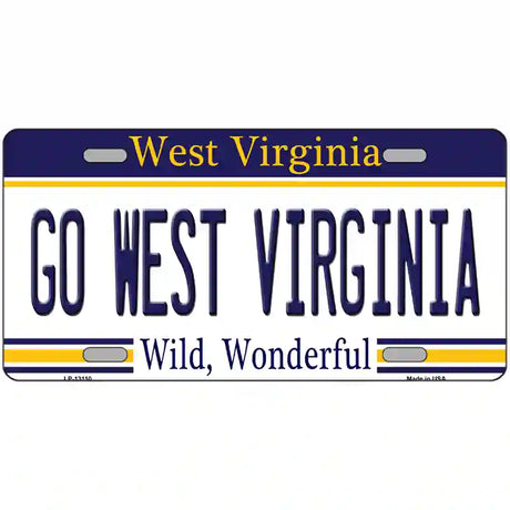 Go West Virginia Novelty Metal License Plate 24" x 12" (LLP)