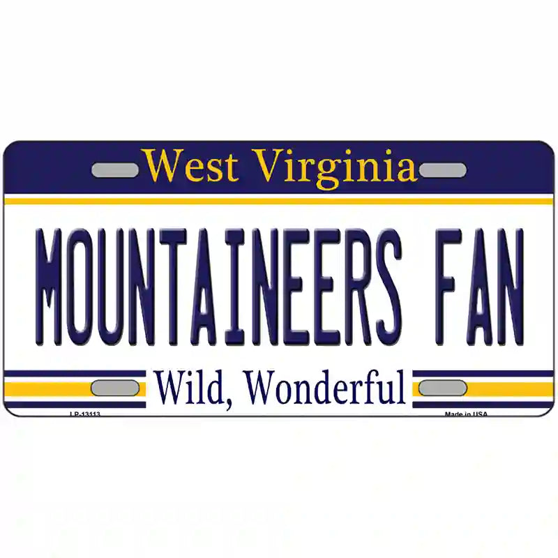 Mountaineers Fan Novelty Metal License Plate 24" x 12" (LLP)