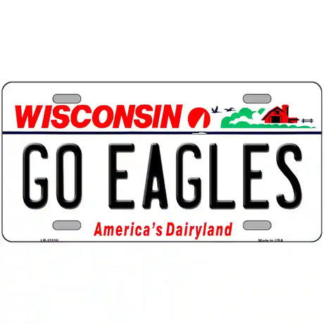 Go Eagles Wisconsin Novelty Metal License Plate 24" x 12" (LLP)