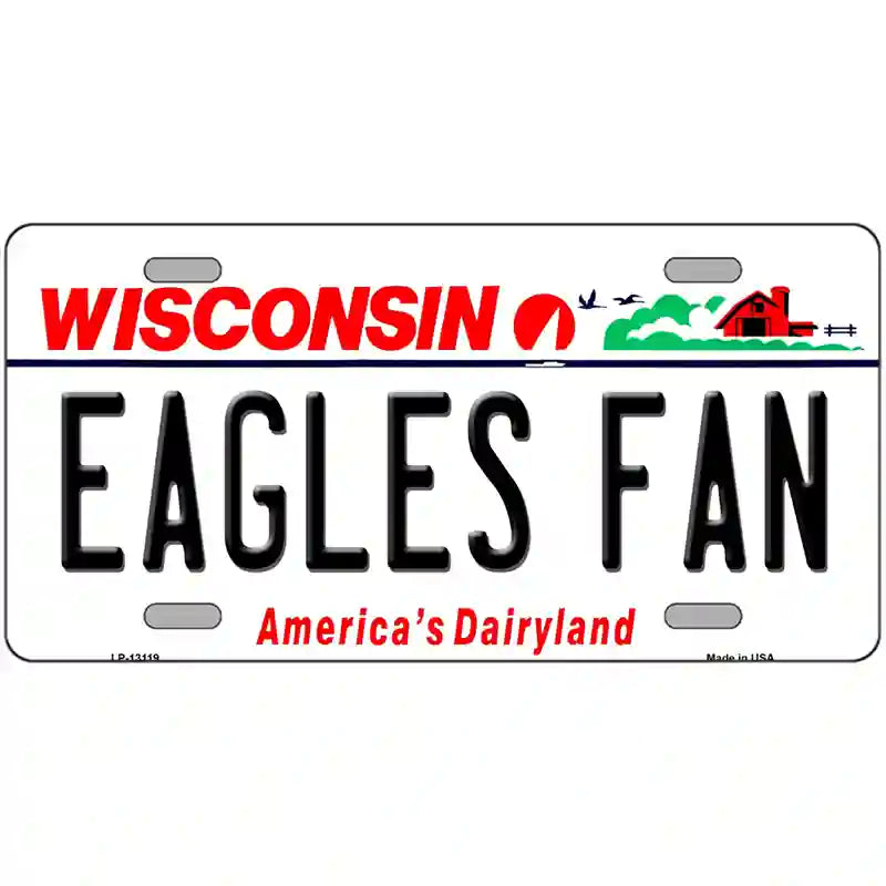 Eagles Fan Wisconsin Novelty Metal License Plate 24" x 12" (LLP)