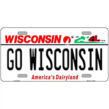 Go Wisconsin Novelty Metal License Plate 24" x 12" (LLP)