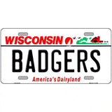 Badgers Novelty Metal License Plate 24" x 12" (LLP)