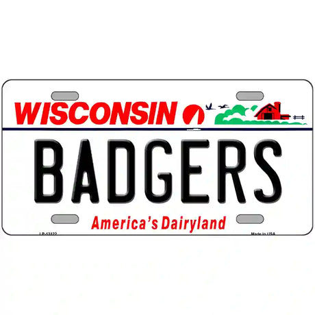 Badgers Novelty Metal License Plate 24" x 12" (LLP)