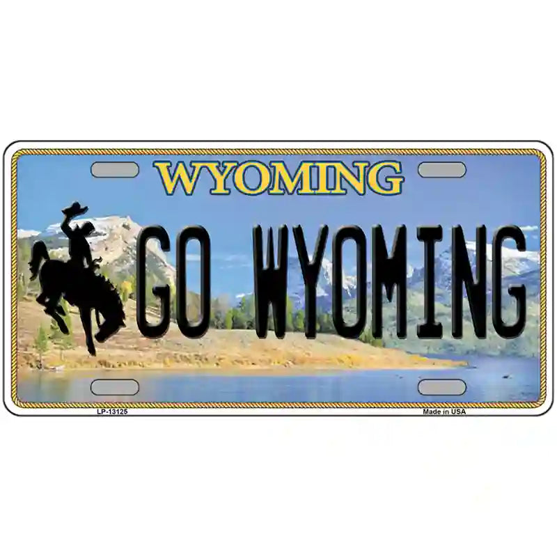 Go Wyoming Novelty Metal License Plate 24" x 12" (LLP)