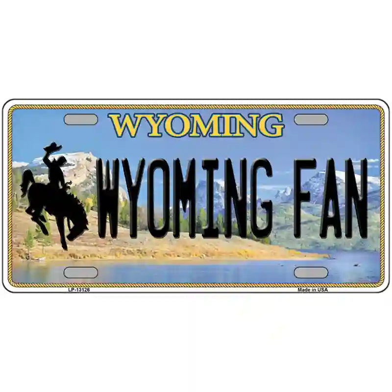 Wyoming Fan Novelty Metal License Plate 24" x 12" (LLP)