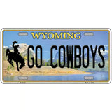 Go Cowboys Wyoming Novelty Metal License Plate 24" x 12" (LLP)