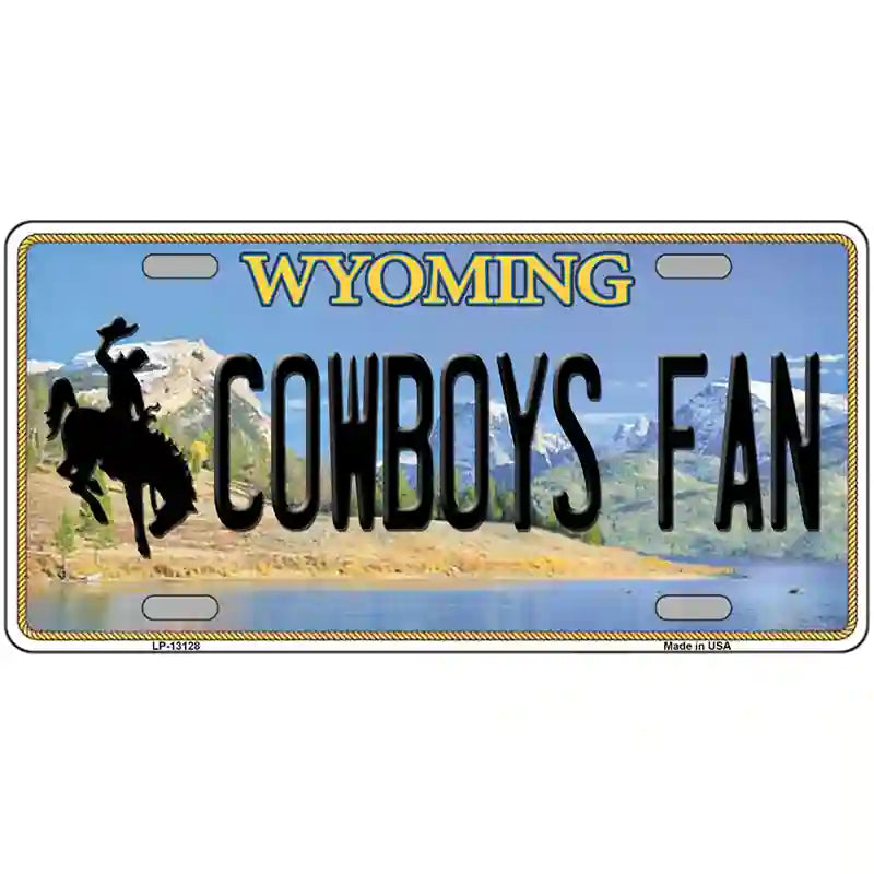 Cowboys Fan Wyoming Novelty Metal License Plate 24" x 12" (LLP)