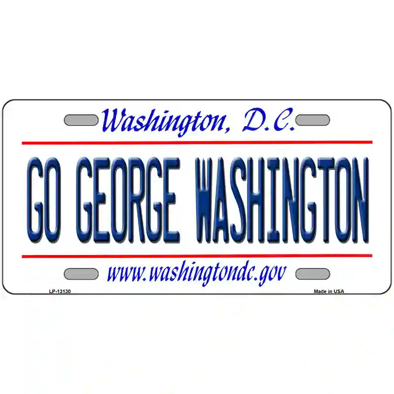 Go George Washington Novelty Metal License Plate 24" x 12" (LLP)