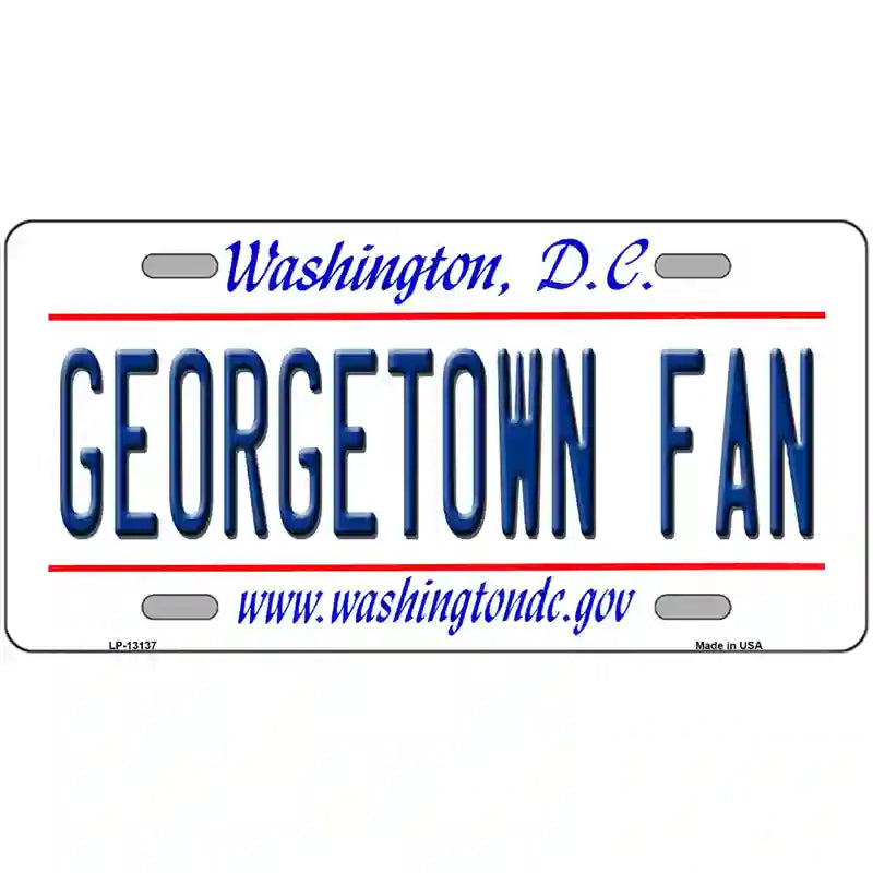 Georgetown Fan Novelty Metal License Plate 24" x 12" (LLP)