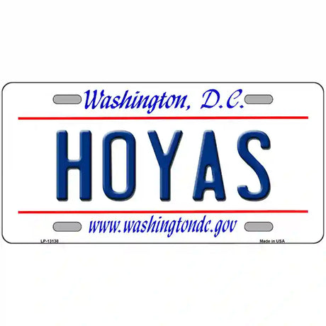 Hoyas Novelty Metal License Plate 24" x 12" (LLP)