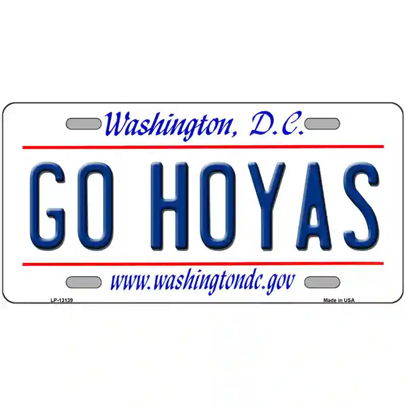 Go Hoyas Novelty Metal License Plate 24" x 12" (LLP)