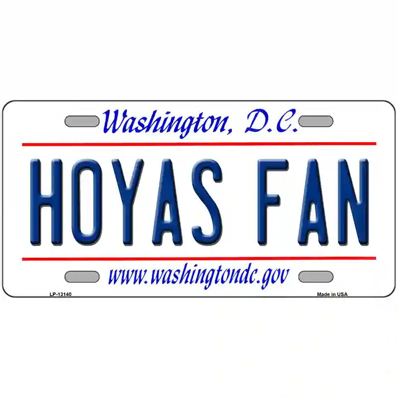 Hoyas Fan Novelty Metal License Plate 24" x 12" (LLP)