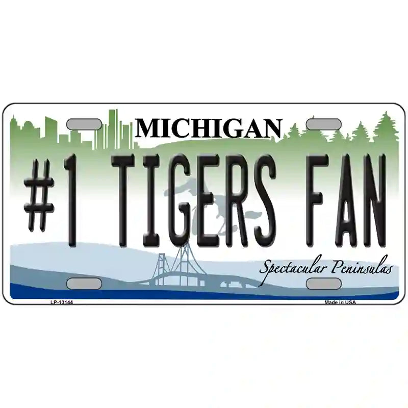 Number 1 Tigers Fan Novelty Metal License Plate Tag 24" x 12" (LLP)