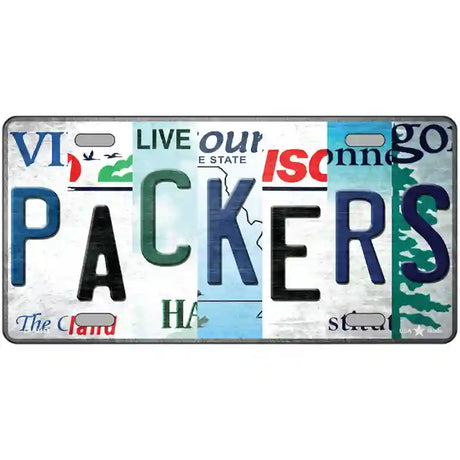 Packers Strip Art Novelty Metal License Plate Tag 24" x 12" (LLP)