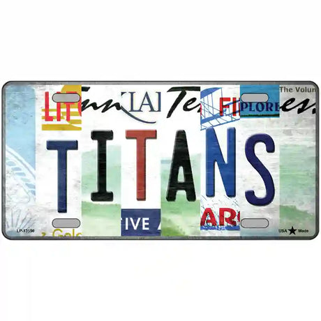 Titans Strip Art Novelty Metal License Plate Tag 24" x 12" (LLP)