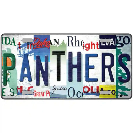 Panthers Strip Art Novelty Metal License Plate Tag 24" x 12" (LLP)