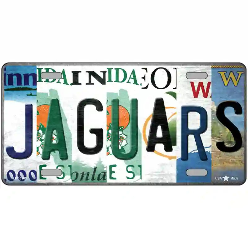 Jaguars Strip Art Novelty Metal License Plate Tag 24" x 12" (LLP)