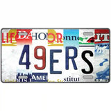 49ers Strip Art Novelty Metal License Plate Tag 24" x 12" (LLP)