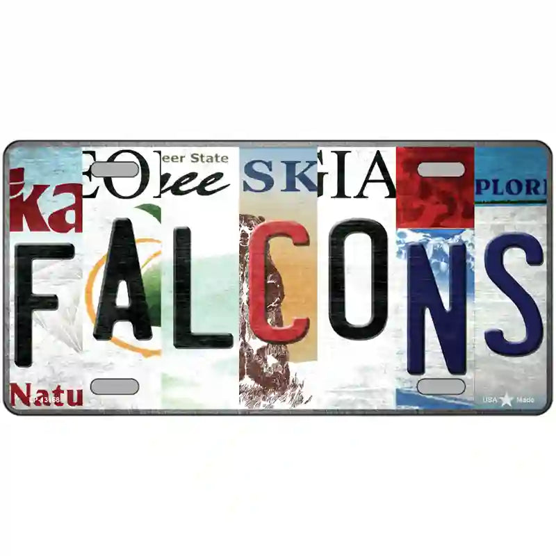 Falcons Strip Art Novelty Metal License Plate Tag 24" x 12" (LLP)