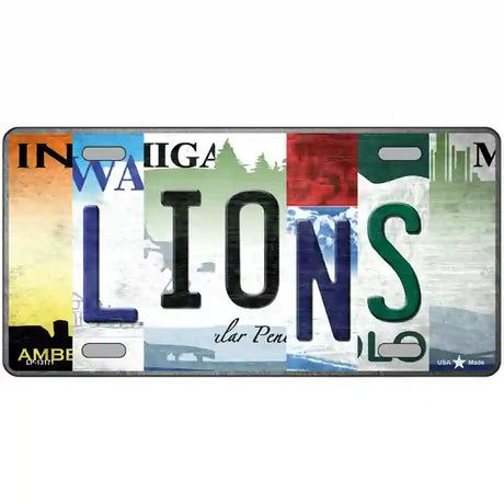 Lions Strip Art Novelty Metal License Plate Tag 24" x 12" (LLP)