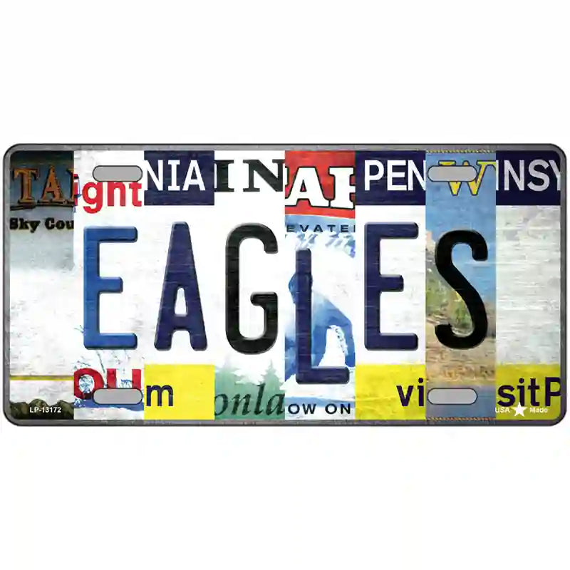 Eagles Strip Art Novelty Metal License Plate Tag 24" x 12" (LLP)