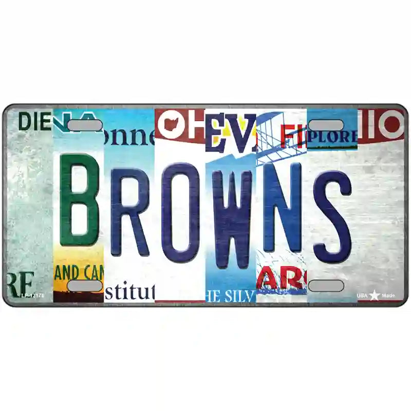 Browns Strip Art Novelty Metal License Plate Tag 24" x 12" (LLP)