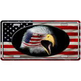 American Flag Eagle Novelty Metal License Plate 24" x 12" (LLP)