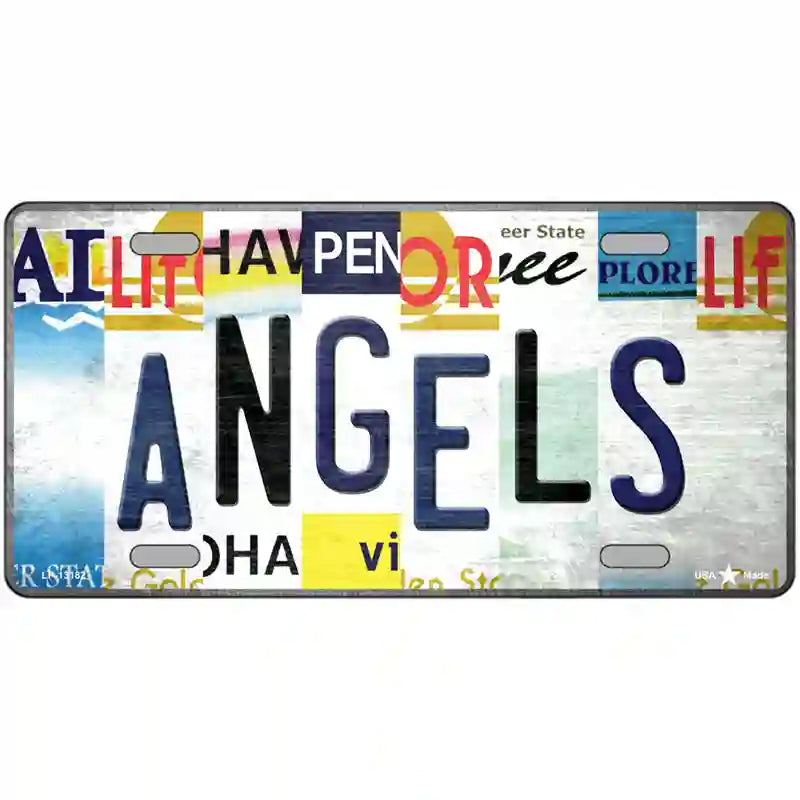 Angels Strip Art Novelty Metal License Plate Tag 24" x 12" (LLP)