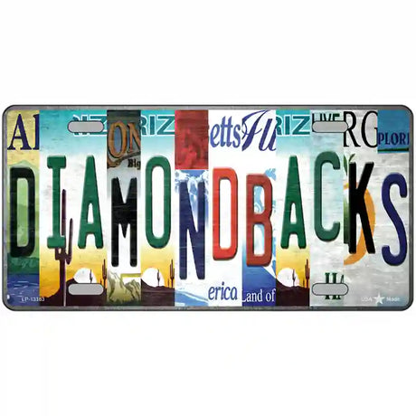 Diamondbacks Strip Art Novelty Metal License Plate Tag 24" x 12" (LLP)