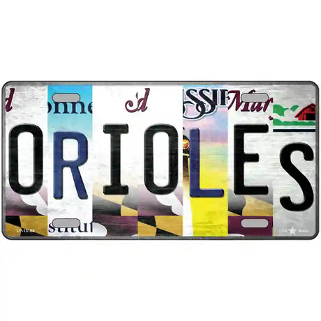 Orioles Strip Art Novelty Metal License Plate Tag 24" x 12" (LLP)