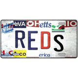 Reds Strip Art Novelty Metal License Plate Tag 24" x 12" (LLP)