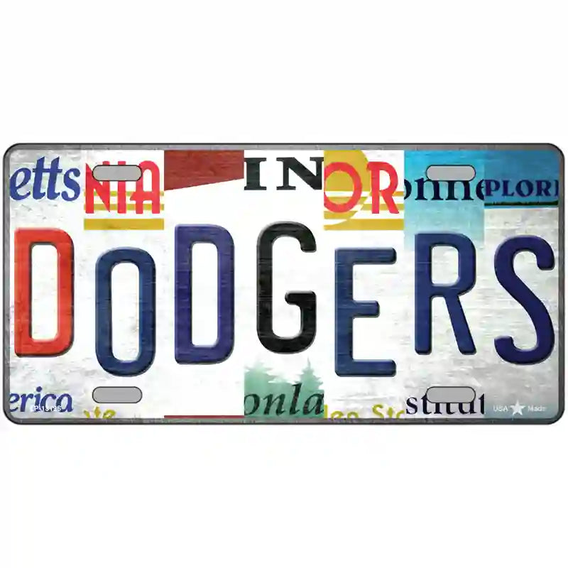 Dodgers Strip Art Novelty Metal License Plate Tag 24" x 12" (LLP)