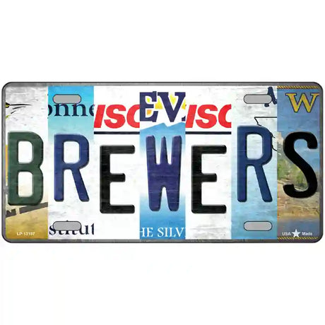 Brewers Strip Art Novelty Metal License Plate Tag 24" x 12" (LLP)