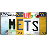 Mets Strip Art Novelty Metal License Plate Tag 24" x 12" (LLP)