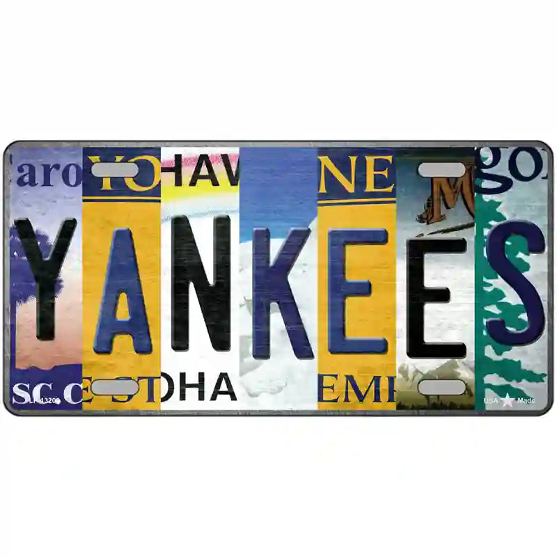 Yankees Strip Art Novelty Metal License Plate Tag 24" x 12" (LLP)