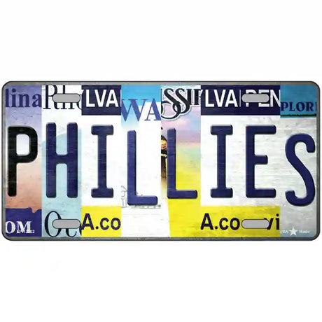 Phillies Strip Art Novelty Metal License Plate Tag 24" x 12" (LLP)