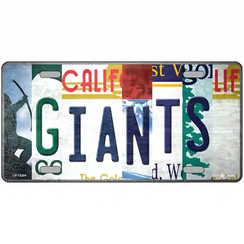 Giants Strip Art Baseball Novelty Metal License Plate Tag 24" x 12" (LLP)