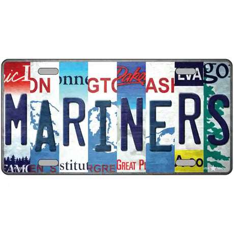 Mariners Strip Art Novelty Metal License Plate Tag 24" x 12" (LLP)