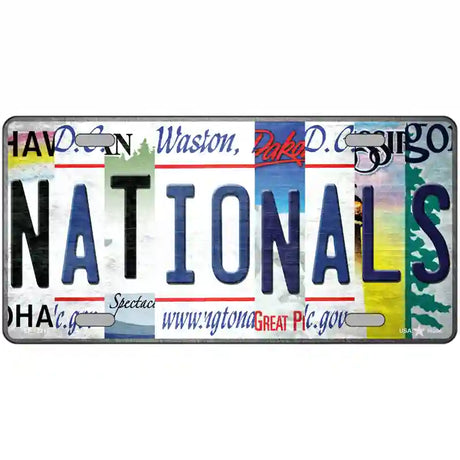 Nationals Strip Art Novelty Metal License Plate Tag 24" x 12" (LLP)