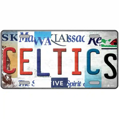 Celtics Strip Art Novelty Metal License Plate Tag 24" x 12" (LLP)