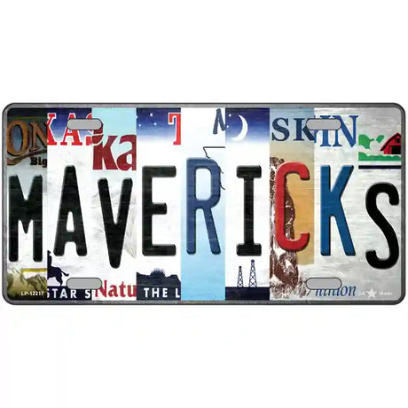 Mavericks Strip Art Novelty Metal License Plate Tag 24" x 12" (LLP)