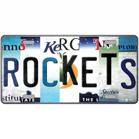 Rockets Strip Art Novelty Metal License Plate Tag 24" x 12" (LLP)